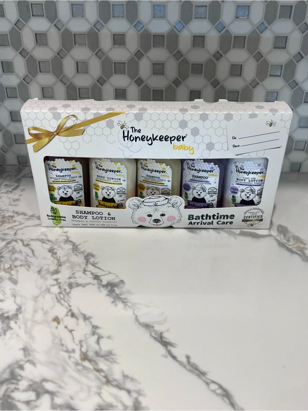 The Honey Keeper Bath Time Set Includes 5 Pieces 3oz Each